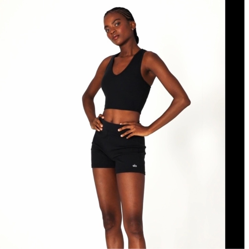 SOLD- ALO Yoga Ribbed Black Bike Shorts-SOLD